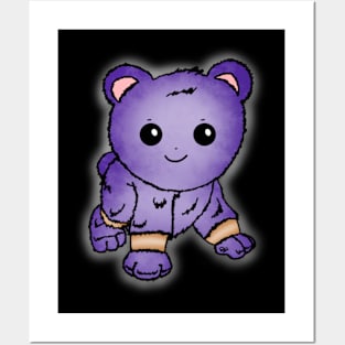 Cute Purple Baby Bear Posters and Art